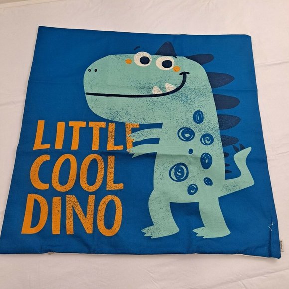 Dinosaur Pillow Cover Blue Little Cool Dino Room Decor XL - Picture 1 of 8